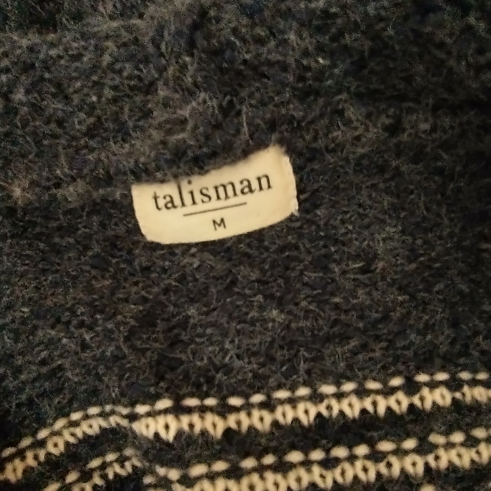 Sundance Talisman long hooded fairisle cardigan sweater M - Picture 7 of 9